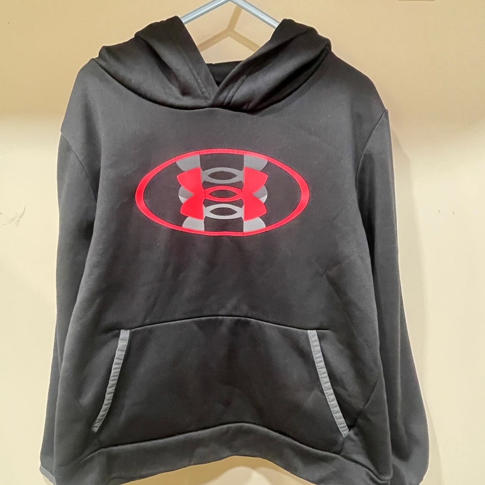 Boys Small Under Armour Hoodie, Red Echo design
